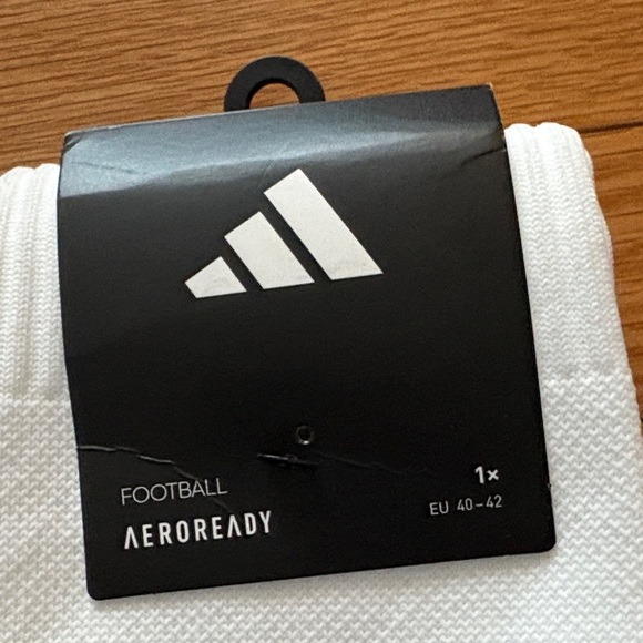 adidas Men's Aeroready White and Blue Athletic Socks - Picture 4 of 5